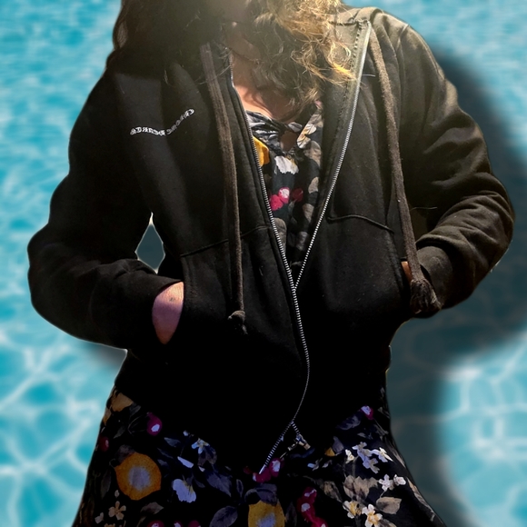 CHROME HEARTS Double Thick Thermal 'Malibu' Hoodie with Sterling Silver Zip S - Picture 6 of 11